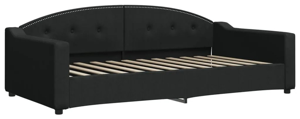 Sofá-cama com gavetão 100x200 cm tecido preto