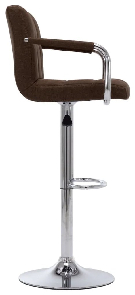 Bancos de bar 2 pcs tecido castanho