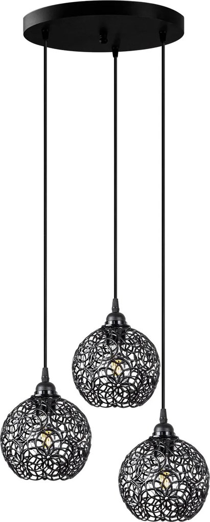 Candeeiro Suspenso Hay – Preto – 40 x 40 x 113 cm