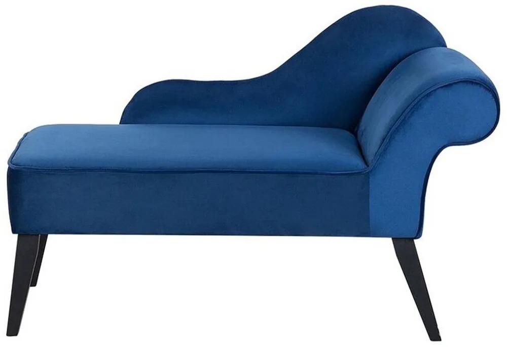 Sofá chaise-longue azul versão à direita 90 x 52 cm BIARRITZ Beliani
