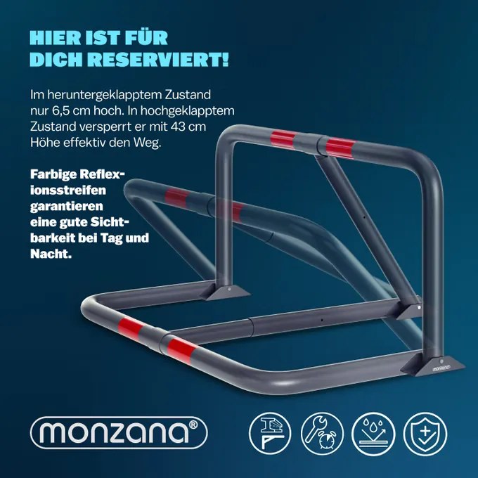 Barreira para estacionamento em arco com faixas refletoras 80 x 47 x 44 cm Cinzento Moderno