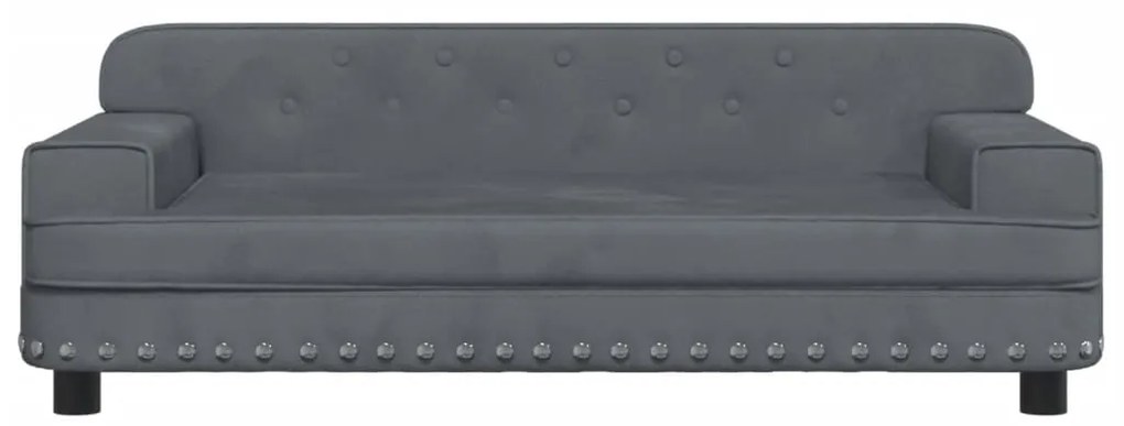 Sofá infantil 90x53x30 cm veludo cinzento-escuro