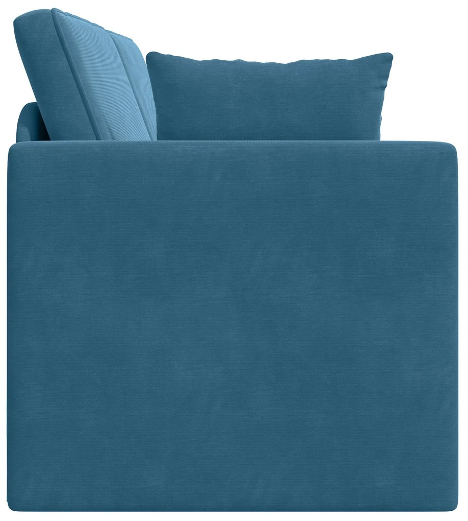 Sofá Cama 2 em 1 Azul 213x144x60 cm Veludo