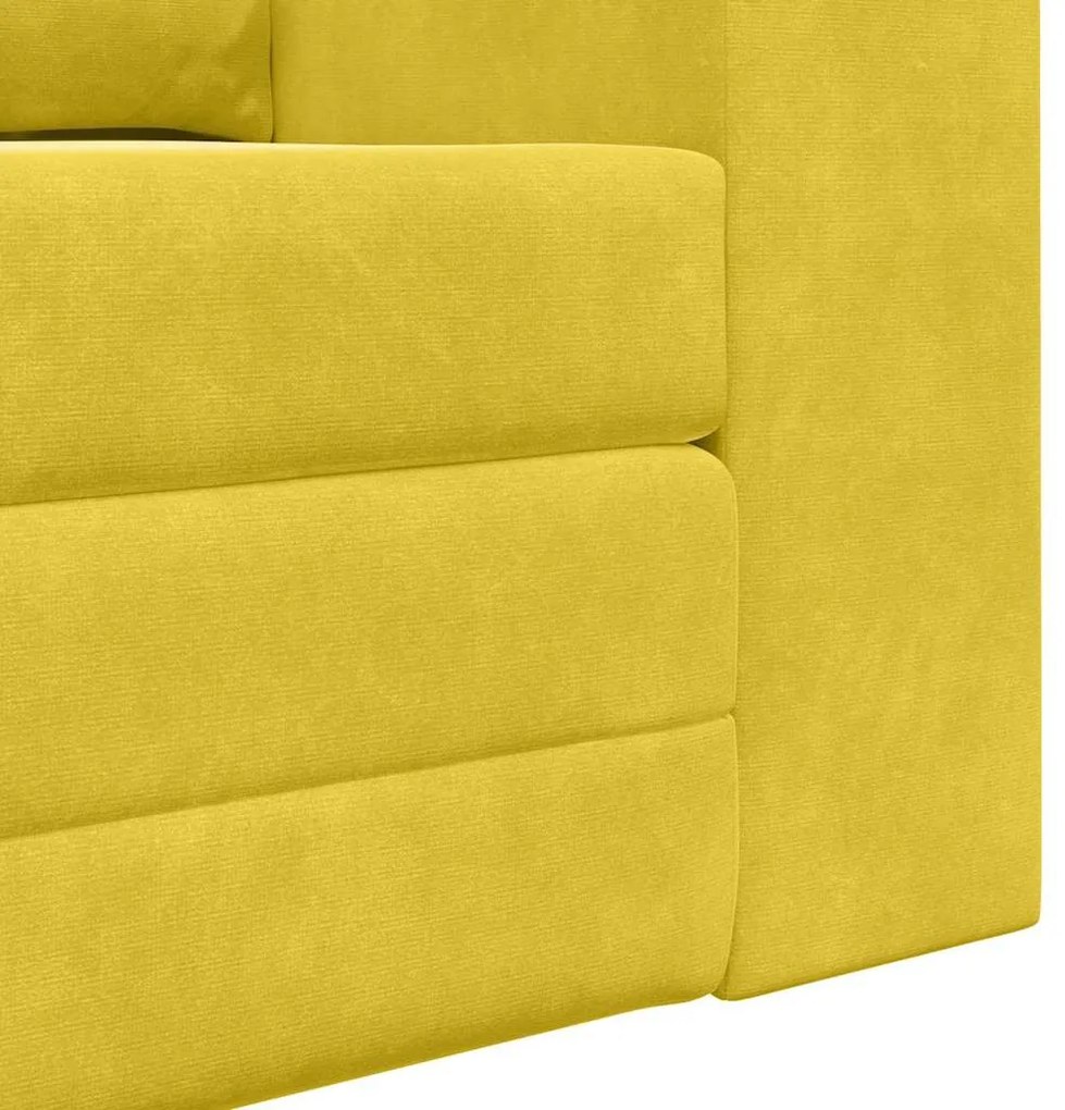 Sofá-camas de chão 2 em 1 Amarelo 148x71x83 cm Veludo