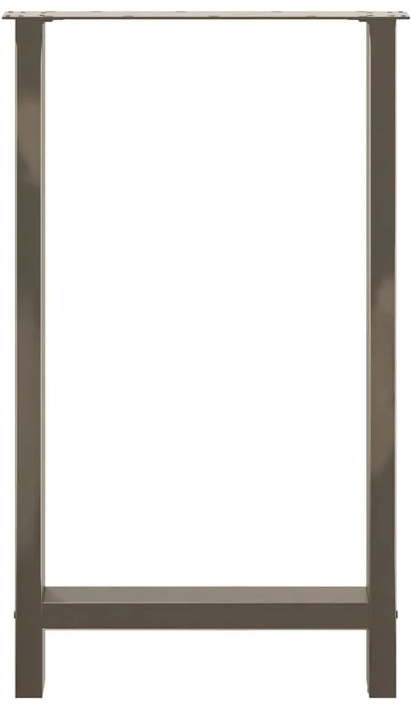 Pés de mesa de bar em aço natural, 2 peças, 60x(100-101) cm, aço