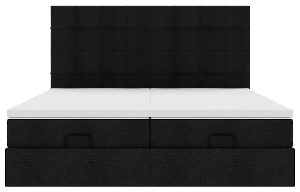 63 / 5,000vidaXL Estrutura de cama otomana com colchões tecido preto