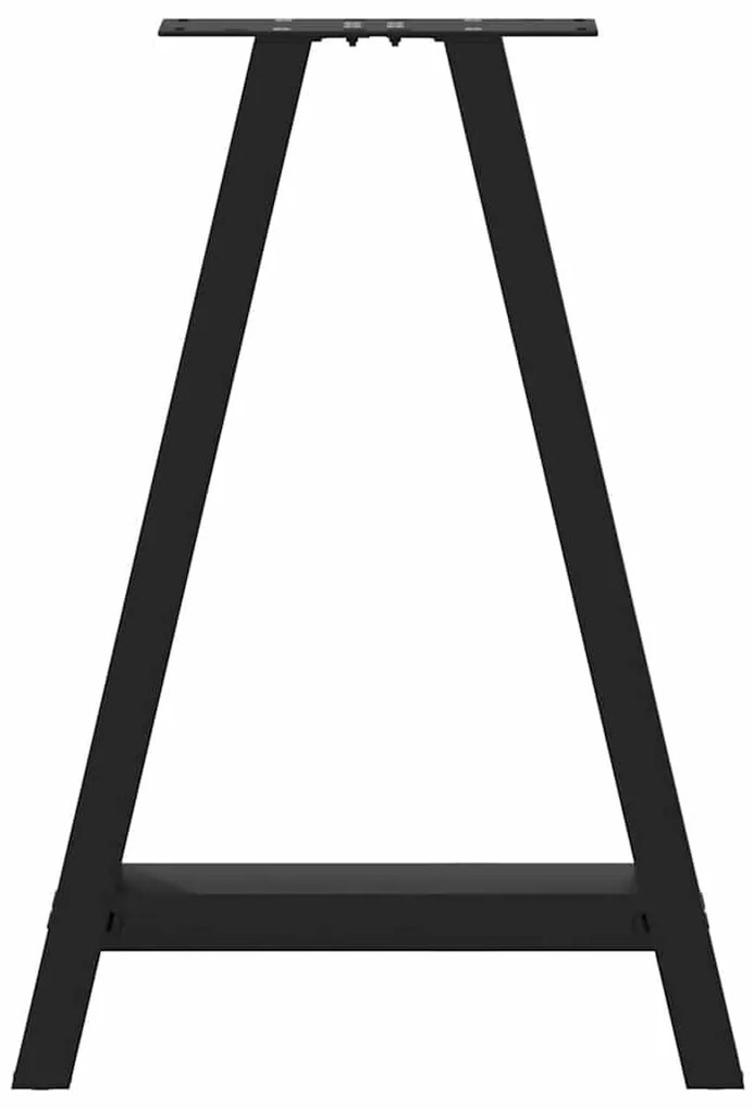Pés para mesa de jantar em formato A, 2 peças, preto, 50x(72-73) cm, a