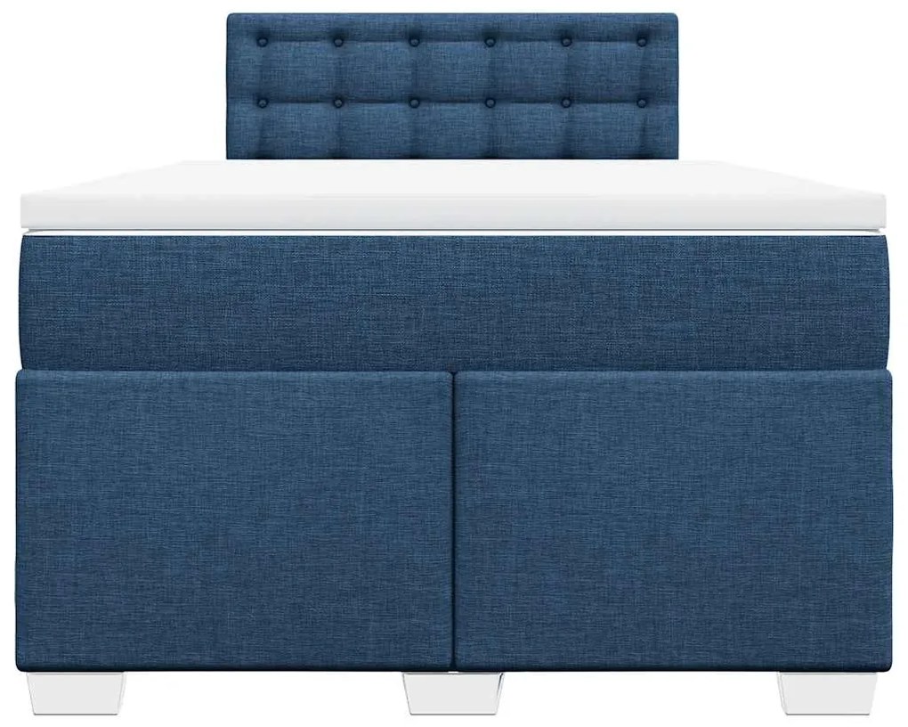 Cama boxspring com colchão 120x190 cm tecido azul