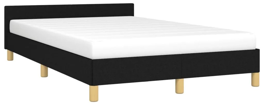 Estrutura de cama sem colchão preto 120x190 cm tecido
