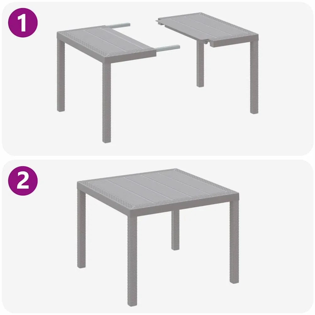 Conjunto de Jantar para Jardim 3 pcs Cinzento-claro
