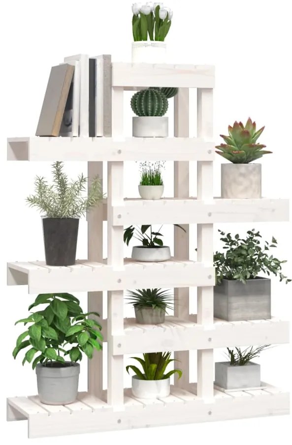 Suporte para plantas 85x25x109,5 cm pinho maciço branco