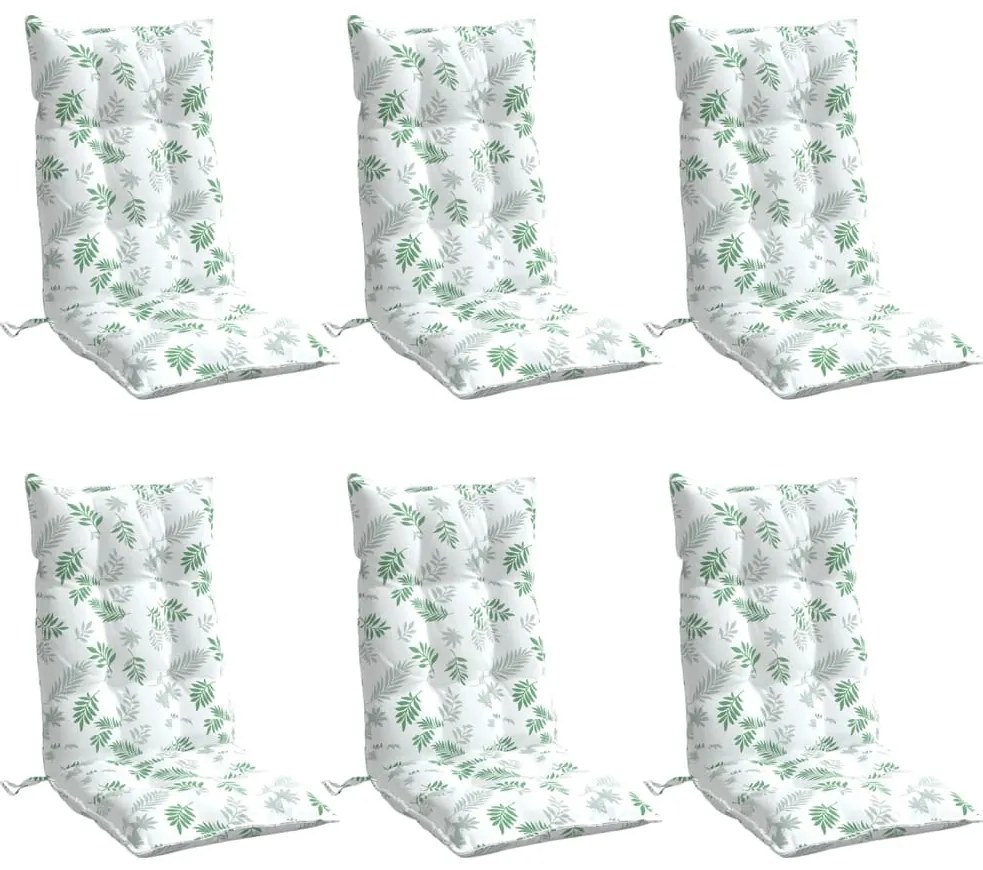Almofadões p/ cadeira encosto alto 6 pcs tecido oxford folhas