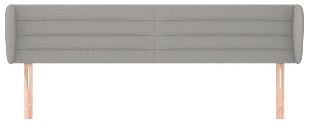 Cabeceira de cama c/ abas tecido 163x23x78/88 cm cinzento-claro