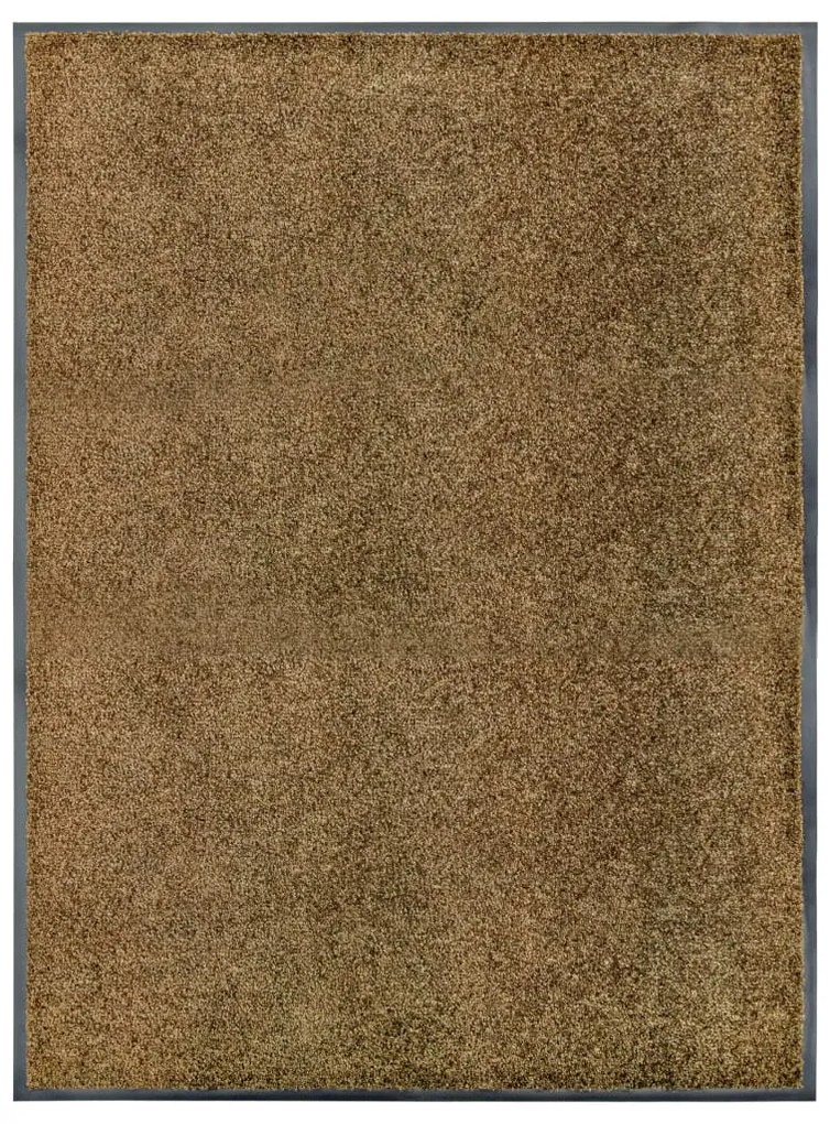 323436 vidaXL Tapete de porta lavável 90x120 cm castanho