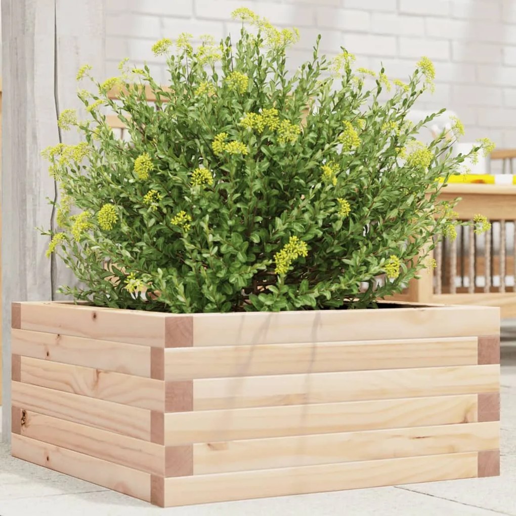 vidaXL Vaso/floreira de jardim 50x50x23 cm madeira de pinho maciça