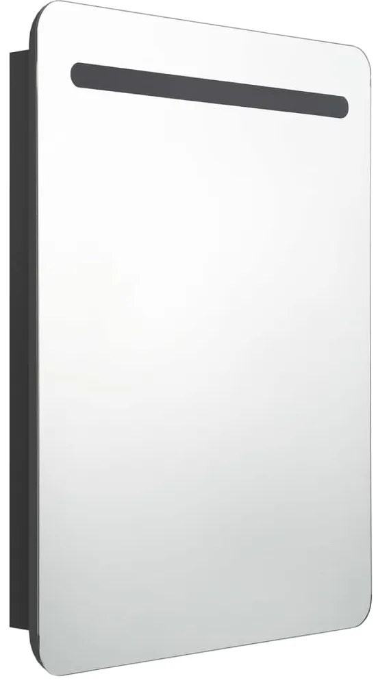 Armário espelhado p/ casa de banho LED 60x11x80 cm preto