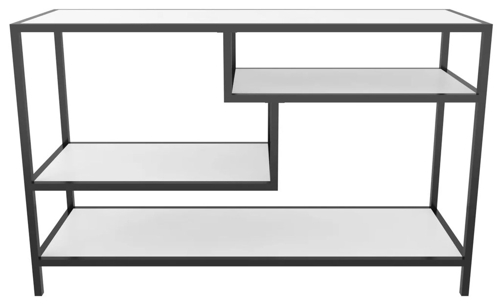 Móvel TV Robbins – Preto e Branco – 120 cm x 39 cm x 75 cm