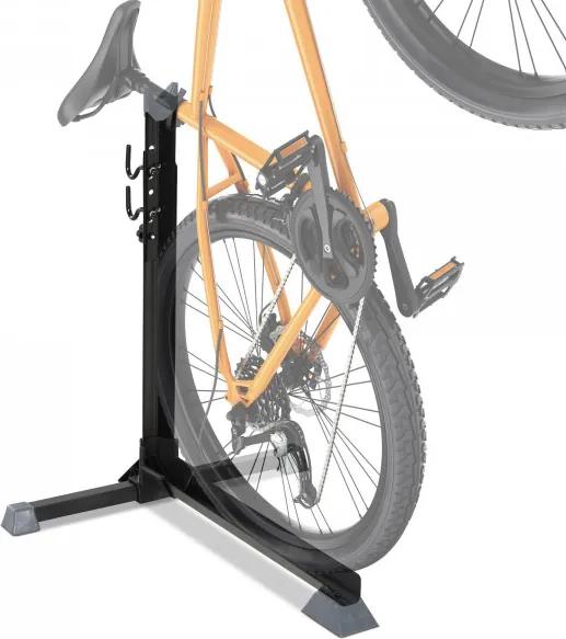 Suporte de bicicleta vertical para 1 bicicleta Altura ajustável 66x56x63-73,5 Preto