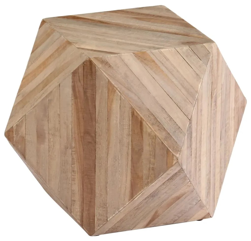vidaXL Mesa de apoio em teca recuperada 40x40x40 cm