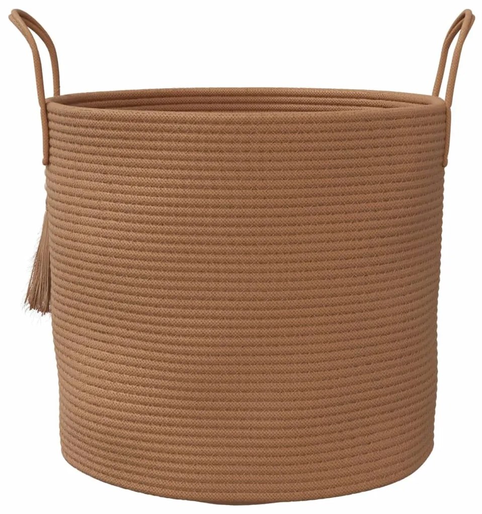 Cesto de arrumação Ø40x35 cm algodão castanho