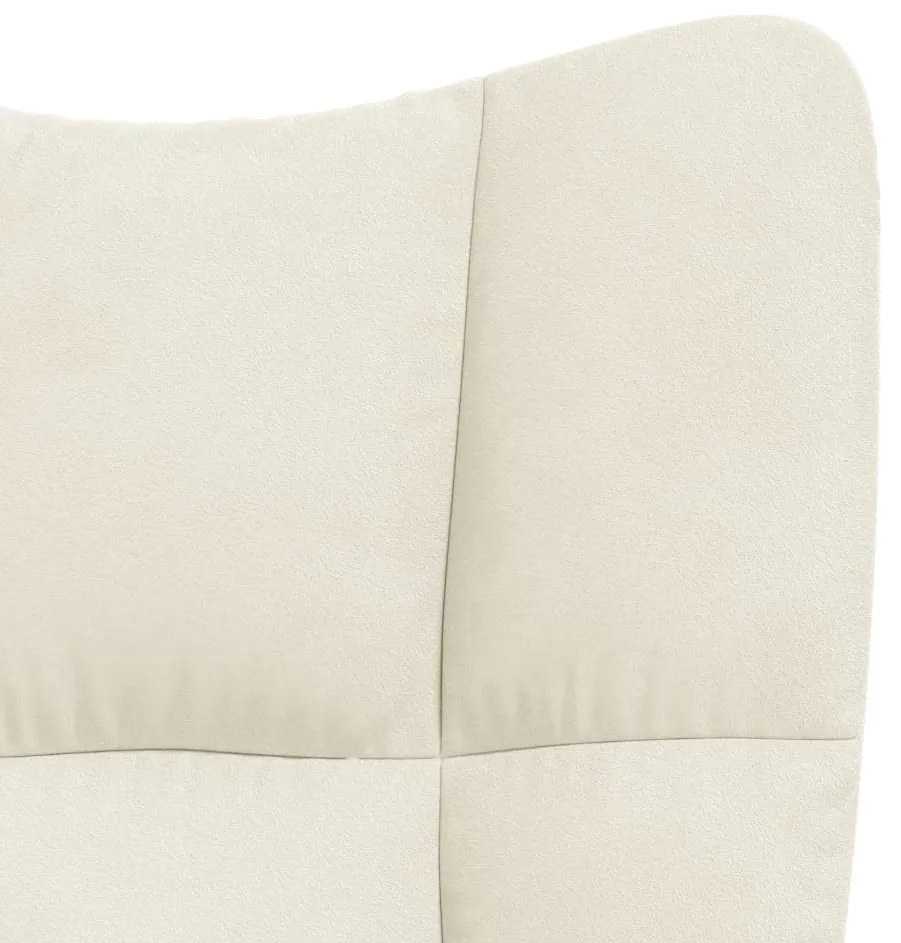 Cadeira de baloiço veludo branco nata