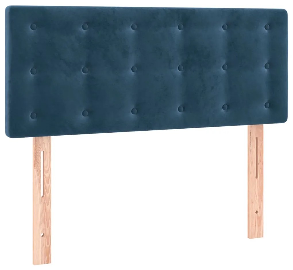 Cabeceira de cama c/ luzes LED veludo 80x5x78/88 cm azul-escuro