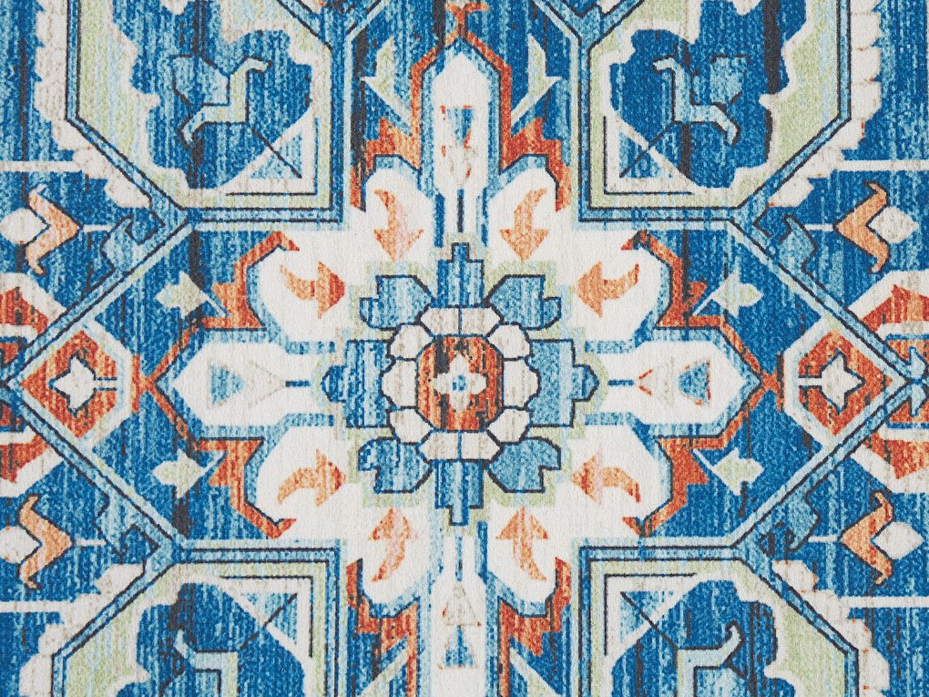 Tapete azul e laranja 80 x 200 cm RITAPURAM Beliani