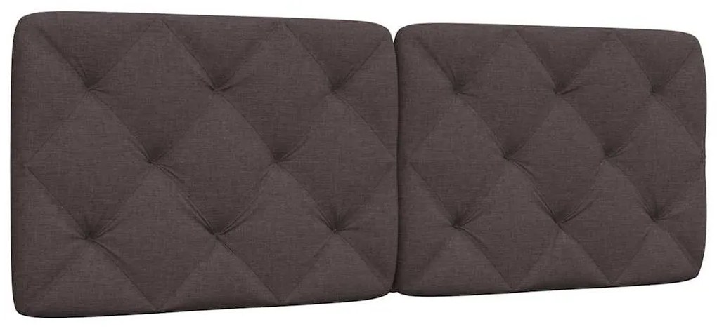 vidaXL Almofadão de cabeceira 140 cm tecido castanho-escuro