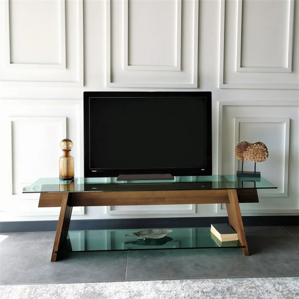 Móvel TV TV202 – Nogueira – 158 cm x 45 cm x 40 cm