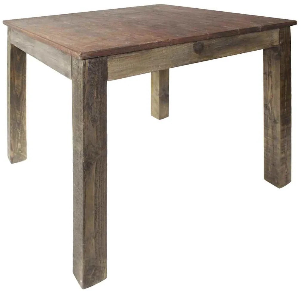 Mesa de jantar mistura de madeiras recicladas 82x80x76 cm