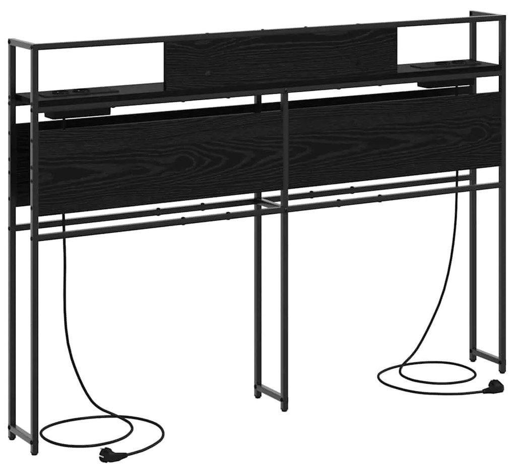 Cabeceira de armazenamento com cabeceira Carvalho preto 120 cm