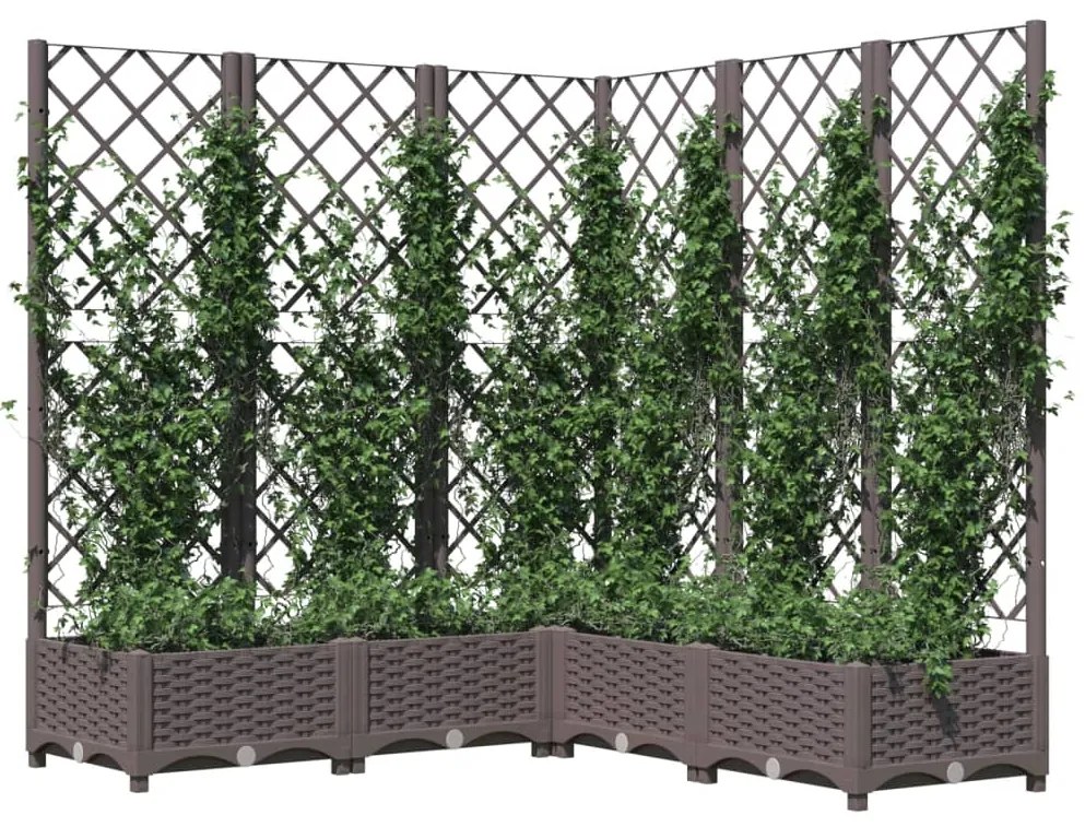 Vaso/floreira jardim c/ treliça 120x120x121,5 cm PP castanho