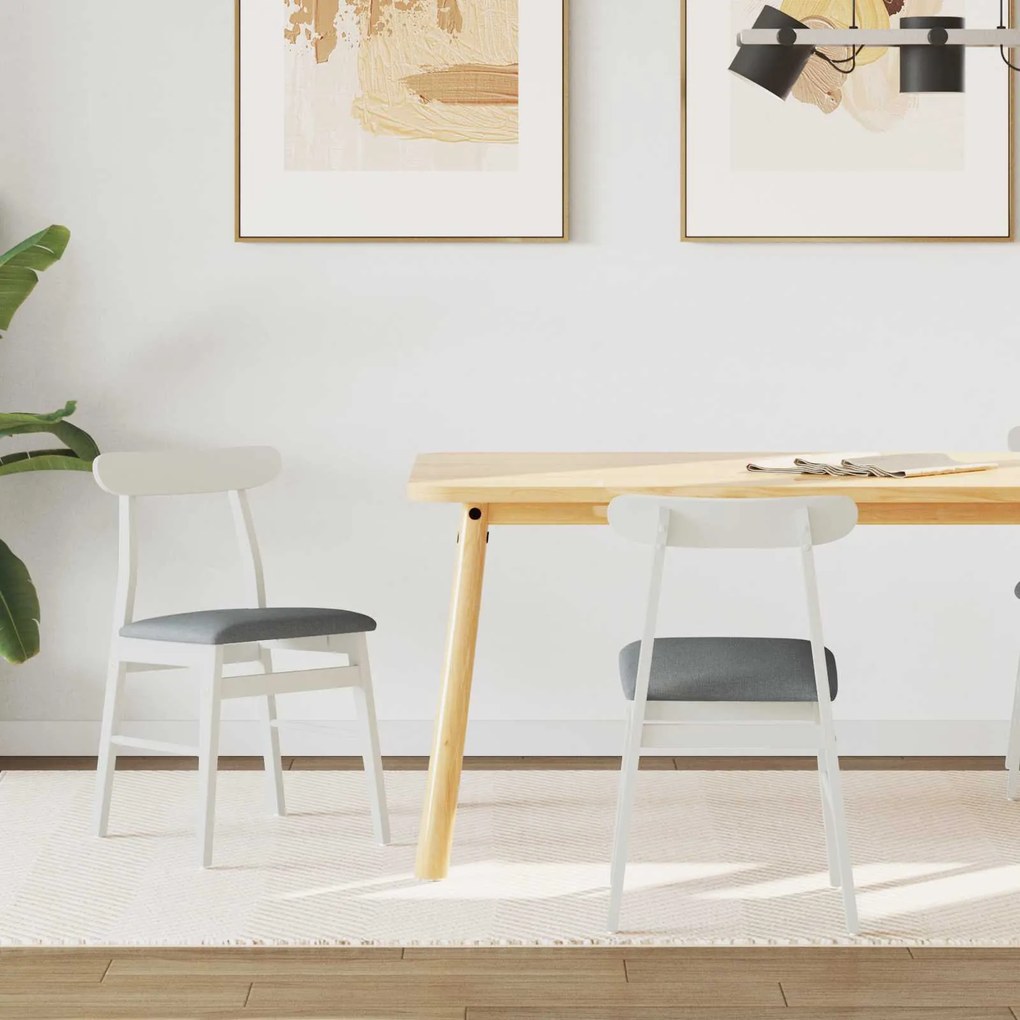 vidaXL Cadeira de jantar 2 pcs Branco e Cinza