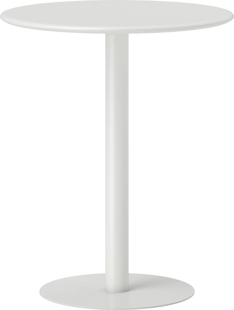Mesa de Refeição Redonda para 2 Pessoas (CADEIRAS NÃO INCLUIDAS) Mesa de Cozinha de Aço para Interior e Exterior Ø60x72 cm Branco