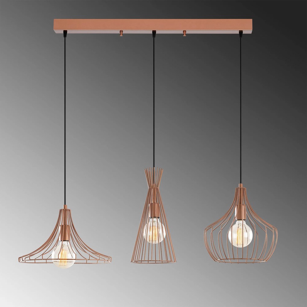 Candeeiro Chandelier Mezopotamya – Cobre – 110 x 37 cm