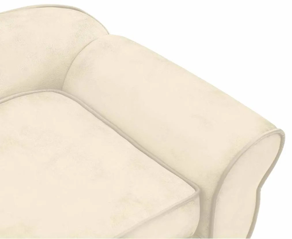 Sofá para cães 72x45x30 cm pelúcia cor creme