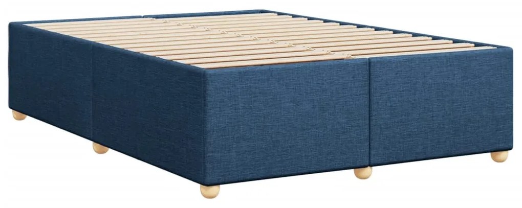 Estrutura de cama sem colchão 160x200 cm tecido azul