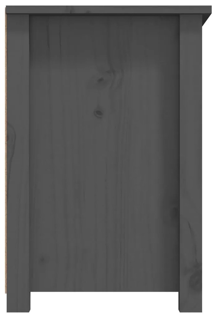 Móvel de TV 79x35x52 cm madeira de pinho maciça cinzento