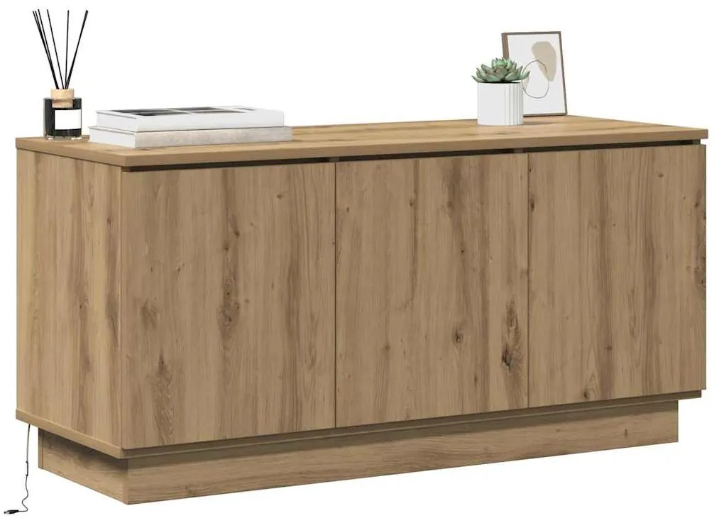 Gabinete de TV Carvalho Artesanal 100x38x49 cm Madeira Engenheirada