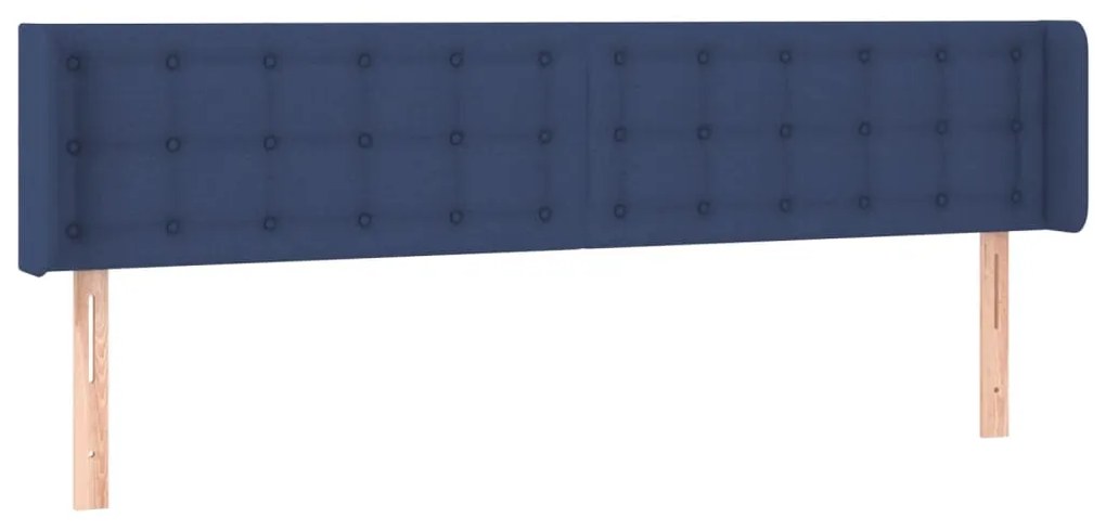 Cabeceira de cama c/ luzes LED tecido 183x16x78/88 cm azul