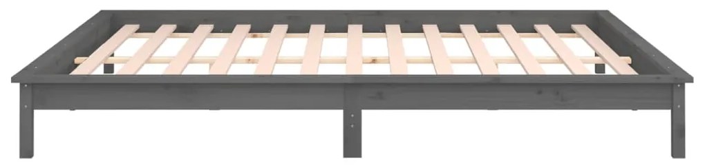 Estrutura de cama com LEDs 120x200cm madeira maciça cinzento