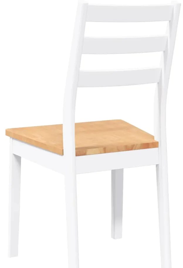 Cadeiras de jantar 2 pcs madeira de seringueira maciça branco