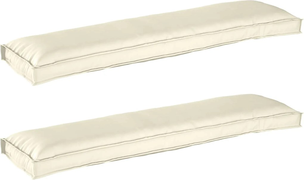 vidaXL Conjunto de Almofadas para Palete 2 pcs Creme 150 x 40 x 8 cm