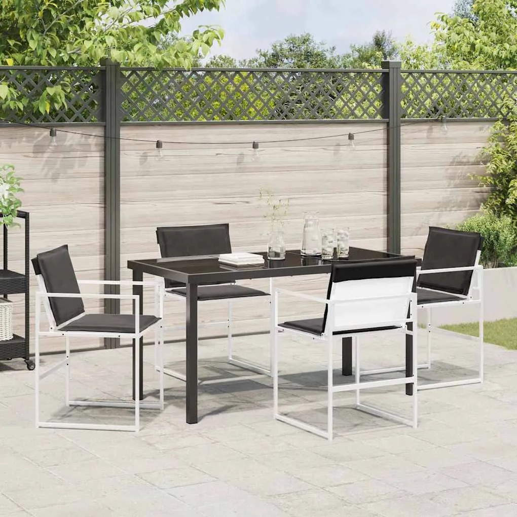 Conjunto de Jantar de Jardim de 5 Peças com Almofadas de Textileno Bra