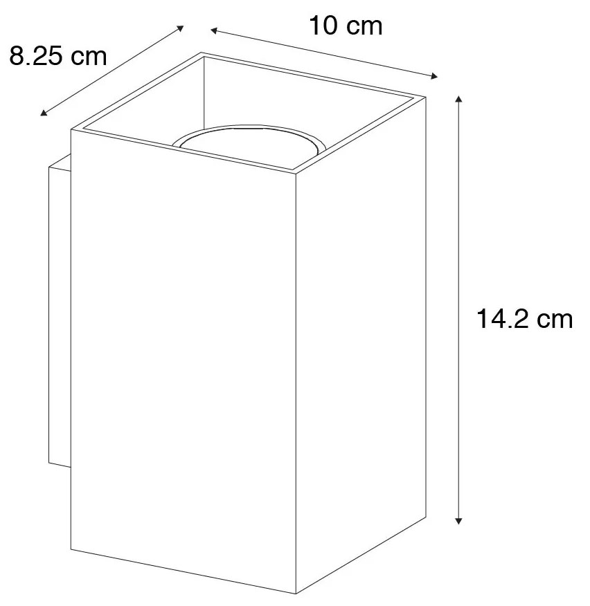 Candeeiro de parede moderno bronze escuro quadrado 2 luzes - Sandy Moderno