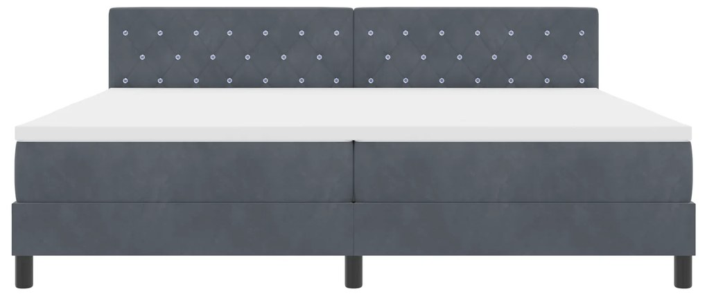 Cama Box com Colchão vidaXL Cinza Escuro 200x200 cm Veludo