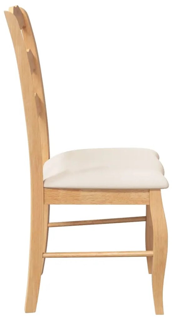 Cadeiras de jantar com almofadões 2 pcs madeira maciça natural