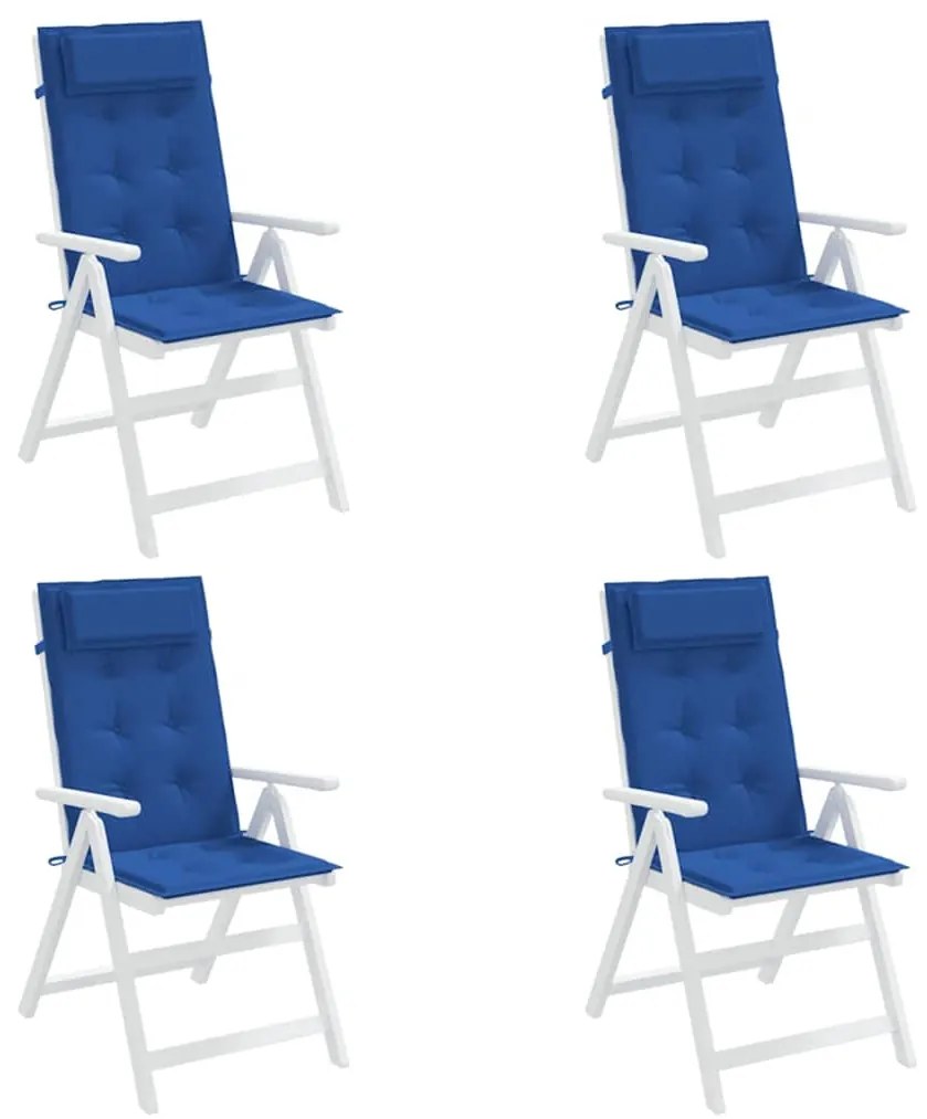 Almofadões cadeira encosto alto 4 pcs tecido oxford azul real