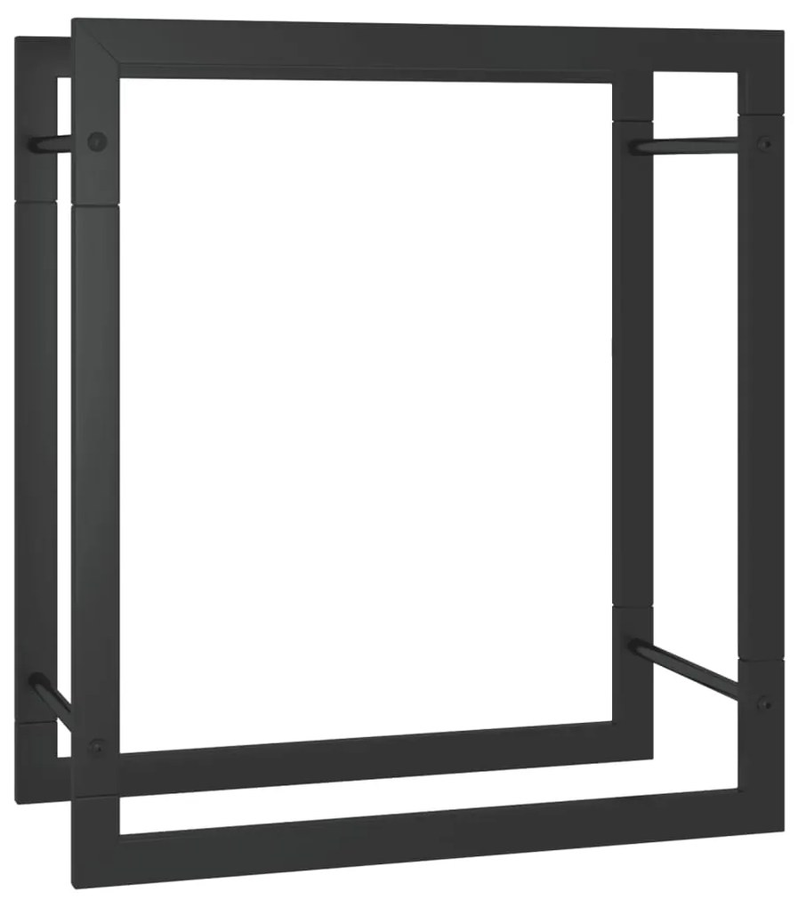 Suporte para lenha 50x28x56 cm aço preto mate