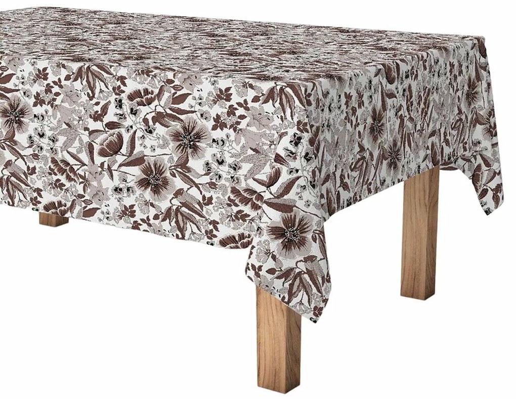 Toalha de mesa em rolo Exma Antimanchas Bloemen 140 cm x 25 m Castanho